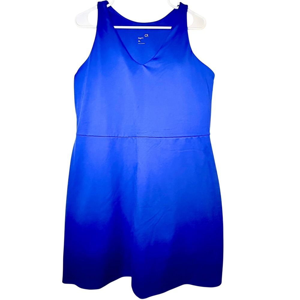 GapFit Royal Blue Tennis Golf Dress XL Shelf Bra Sleeveless Athleisure